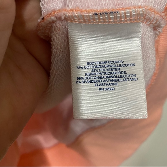 Lands’ End Serious Sweats Tunic Length Peach Palm Print - Picture 7 of 8